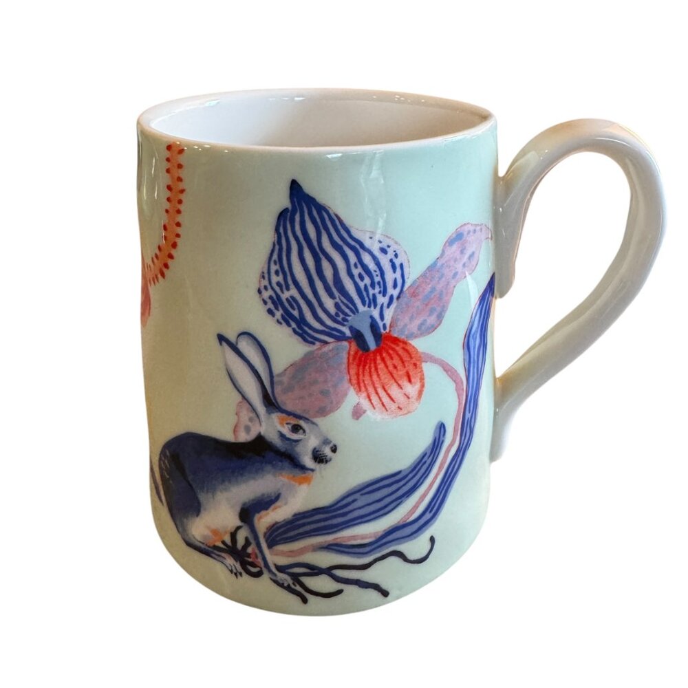 Anthropologie Sarah Gordon Bunny Mug 14.5 oz. Glazed Stoneware Woodlands Cottage